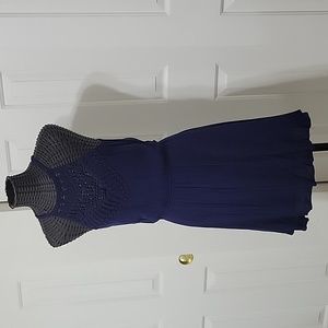 As U Wish Halter Dress Navy Blue Size S EUC